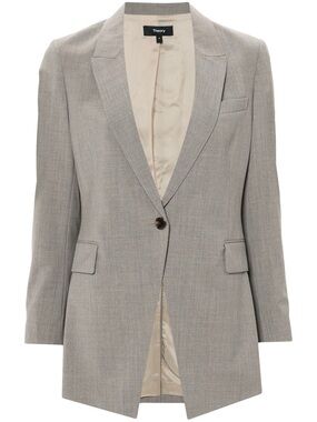 Theory Gray Tailored Single-Button Blazer